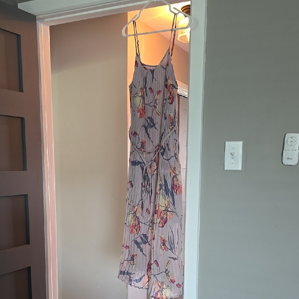 A New Day Pink and Gray Spaghetti Strap Maxi Dress